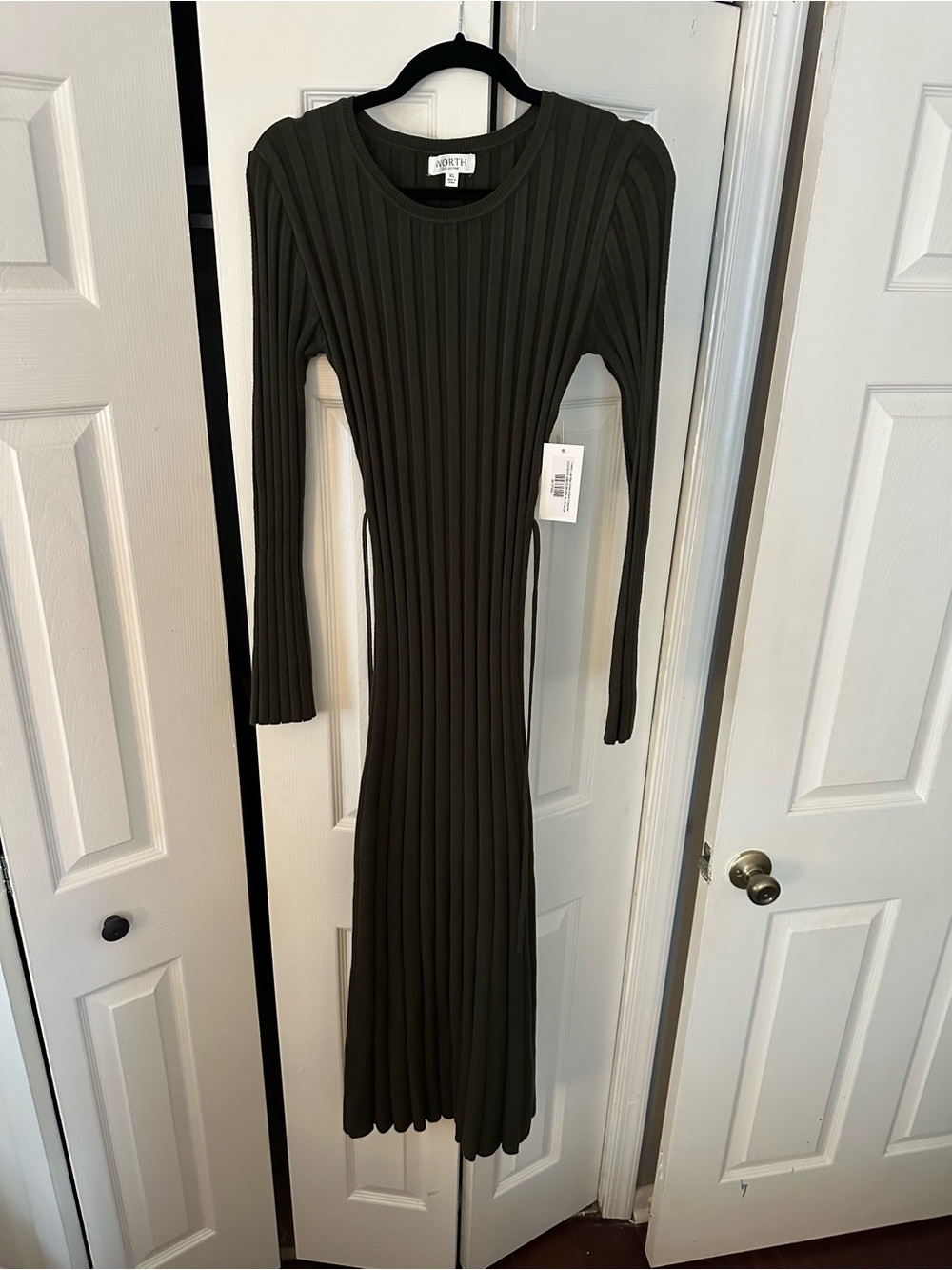 WORTH Long Ribbed Maxi Dress in Olive
